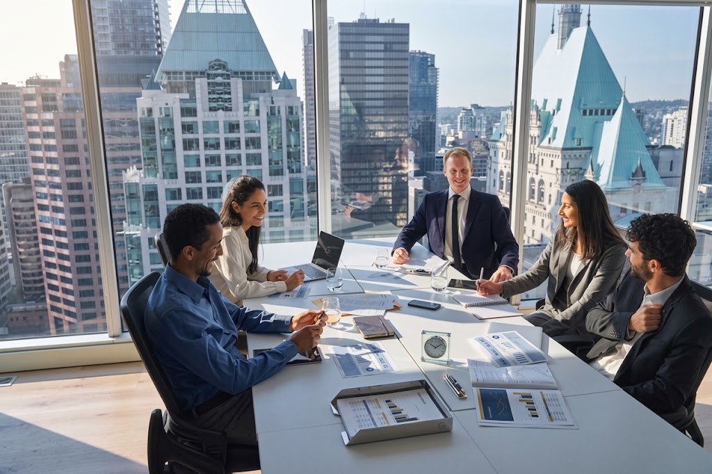 Equipo de asesores de Tropical Equity analizando la estrategia patrimonial de un cliente